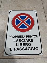 Cartello alluminio piano proprietà privata 