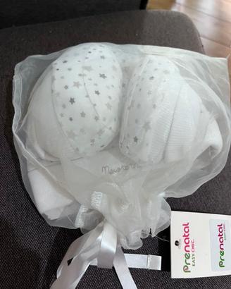 Set nascita cappellino scarpine