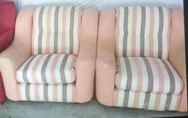 2 poltrone in tessuto a righe