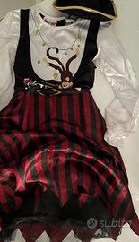Costume di  carnevale vestito pirata da bambina