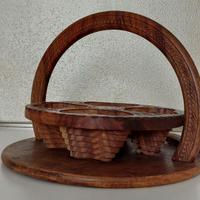 Cestello in legno intarsiato