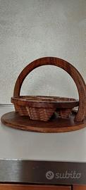 Cestello in legno intarsiato