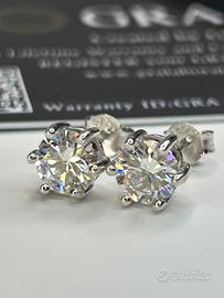 Orecchini argento e 2 ct moissanite