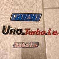 fiat uno turbo ie 1300 mk1 targhetta logo scritta 