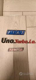 fiat uno turbo ie 1300 mk1 targhetta logo scritta 