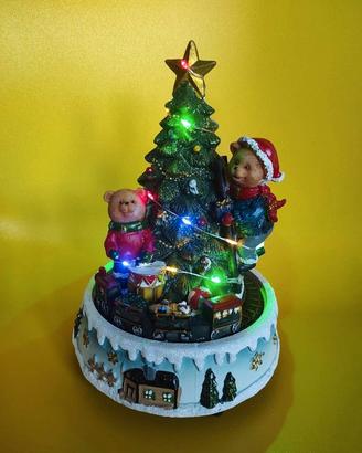 Villaggio Natale Albero con Orsetto e Trenino