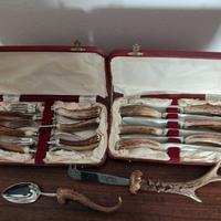 set posate corno e acciaio