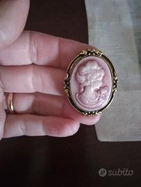 Spille cameo rosa bigiotteria