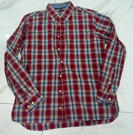 Camicia Tommy Hilfiger a quadri rossa L