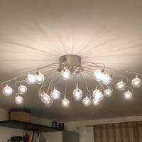 Lampadario 24 luci led bolle vetro murano