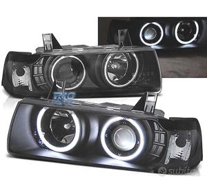 FARI BMW E36 90-99 CCFL OCCHI ANGEL FONDO NERO