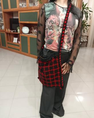 Borsa lavorata a maglia 