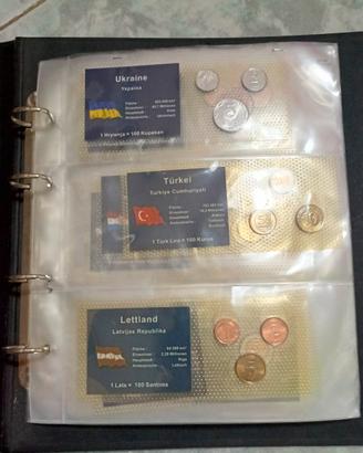 Album monete mondo miste coin card FDC - 44 pezzi