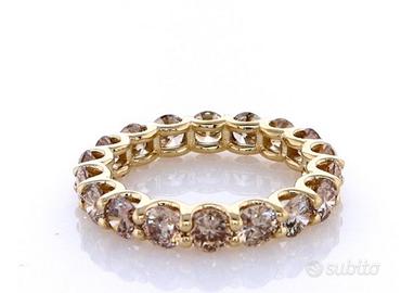 Anello eternity oro 14k diamanti 3.13ct