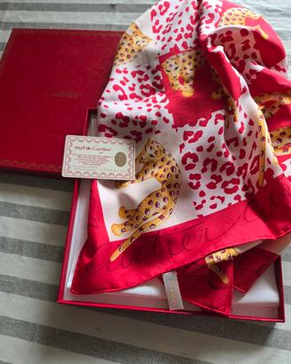 foulard Cartier rosso fantasia 