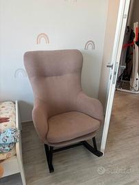 Poltrona a dondolo color tortora
