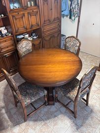 Tavolo rotondo con 6 sedie diametro 116 cm