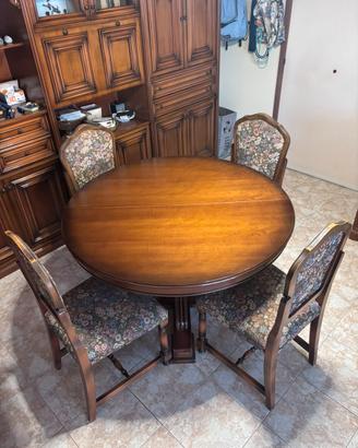 Tavolo rotondo con 6 sedie diametro 116 cm
