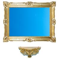 Mensola + specchio 86x67 cm stile barocco vari col