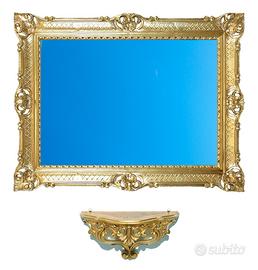 Mensola + specchio 86x67 cm stile barocco vari col