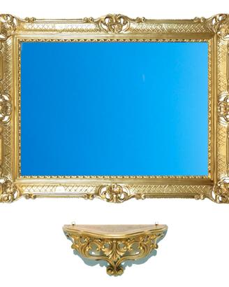 Mensola + specchio 86x67 cm stile barocco vari col