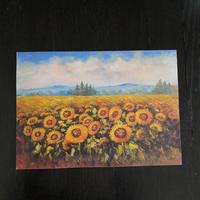 Stampa su cartoncino con paesaggio