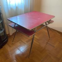 Tavolo modernariato formica rossa 1966 + 4 sedie
