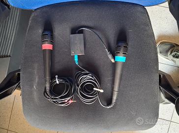 2 Microfoni SingStar Ps2 originali con adattatore