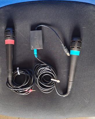 2 Microfoni SingStar Ps2 originali con adattatore
