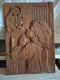 Scultura legno a rilievo 