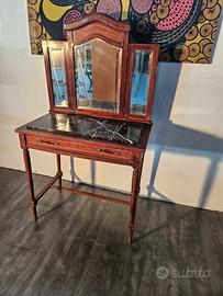 Antica toeletta a 3 specchi , piano in marmo