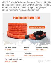 Strop / corda cinetica per recupero