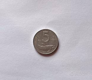 Moneta 5 LIRE “delfino” anno 1951