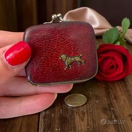 Antico porta monete anni ‘20 cagnolino pelle