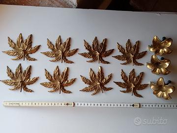 Foglie e fiori in ottone di design