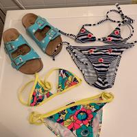 Set da mare: nr 2 costume  “calzedonia” e ciabatte
