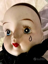 Grande Bambola Pierrot alta 62 cm Porcellana