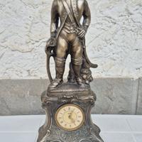 orologio statua in metallo, vintage 