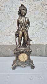 orologio statua in metallo, vintage 