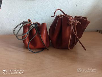 sacchetti in pelle porta oggetti 