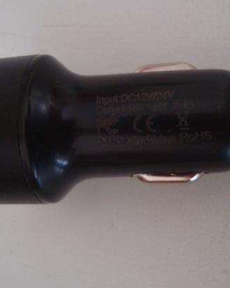 Voltmetro auto led +2 prese Usb telefono ricarica