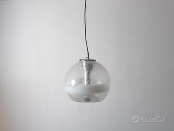 Lampadario in vetro pulegoso anni 60