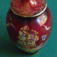 Vaso potiche+coper.d'epoca porc.Ingl.Crown firmato