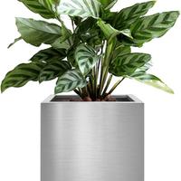 Vaso da fiori quadrato in acciaio inox, 25 cm, dec