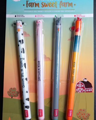 Legami Set 4 Penne Gel Cancellabili - Fattoria