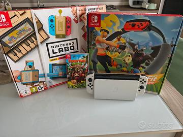 Nintendo Switch OLED Bianca + 3 Giochi Completa