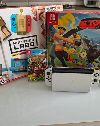 Nintendo Switch OLED Bianca + 3 Giochi Completa
