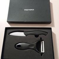 Kit in ceramica pelapatate e coltello Moneta NUOVO