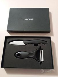 Kit in ceramica pelapatate e coltello Moneta NUOVO