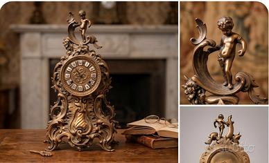 Orologio da tavolo in bronzo dorato